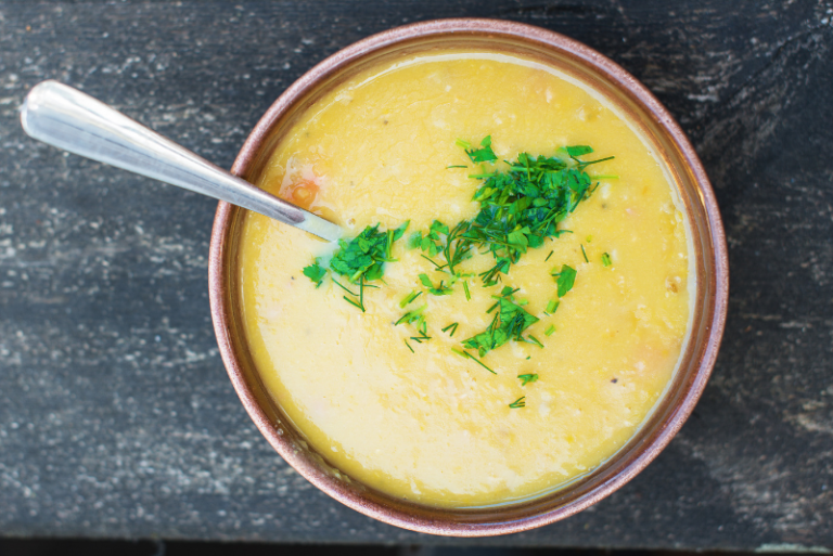 Vegan Split Pea Butternut Squash Soup • Bonnie Taub-Dix
