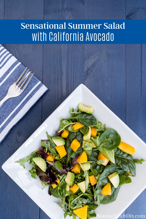 Sensational Summer Salad with Avocado | A delicious, easy to make summer salad with lots of fresh veggies, fiber, and healthy fats.