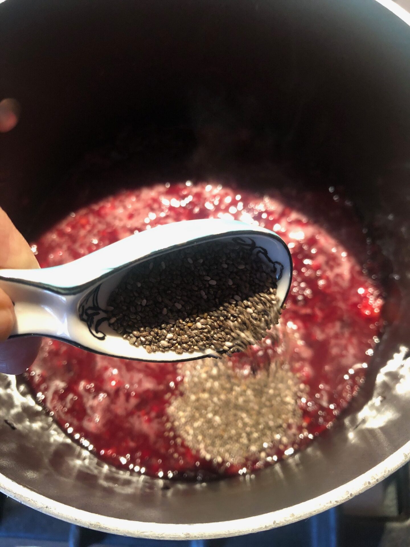 Cherry Berry Chia Jam | This easy to make cherry berry chia jam will be your new favorite addition to toast, oatmeal, and other breakfast staples. Vegan and naturally sweetened.