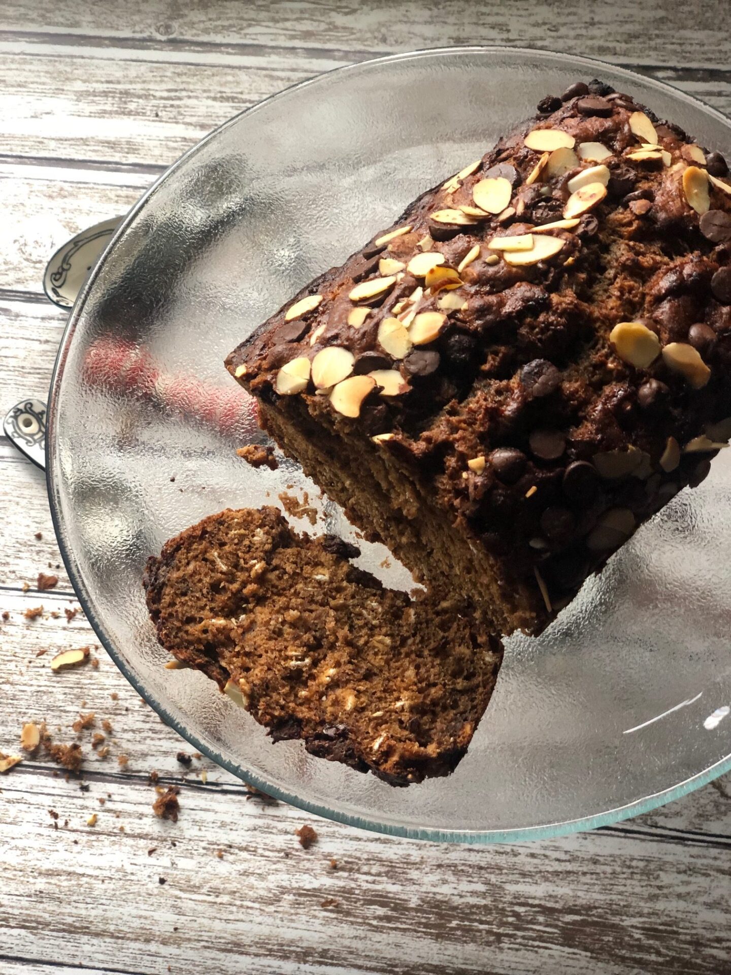 Banana Cherry Berry Bread with Oats and Dark Chocolate Chips | A fun twist on classic banana bread with the addition of oats, berries, and dark chocolate. A perfect sweet breakfast or snack.